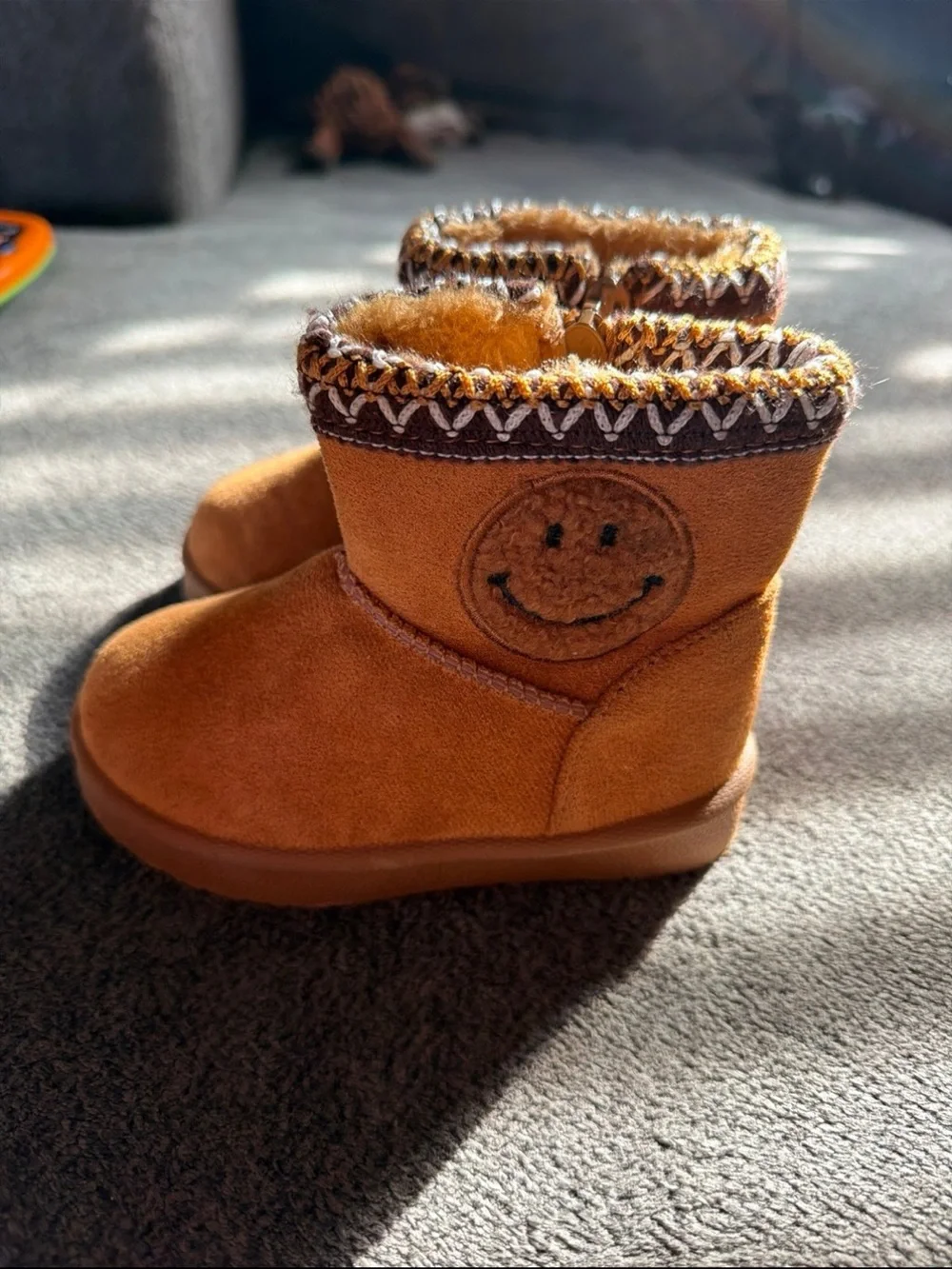 Cozy kids Short Winter Boots - Chestnut